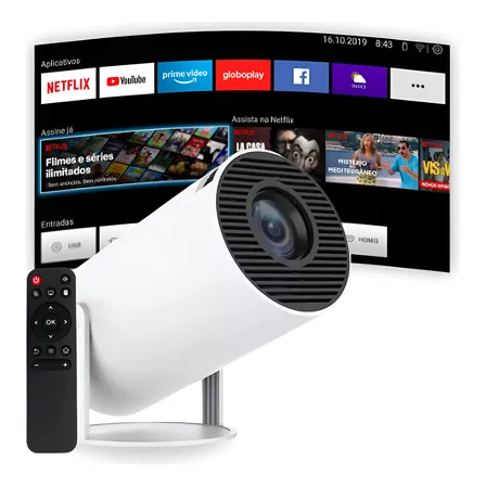 Projetor Portátil 4K Smart Android 11: Cinema em Casa com Custo-Benefício