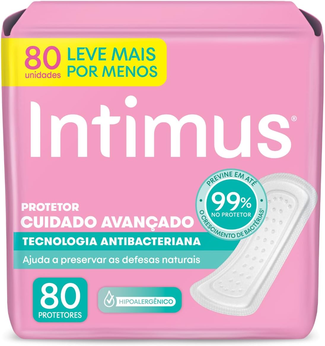 Protetor Diário Intimus Tecnologia Antibacteriana - 80 unidades