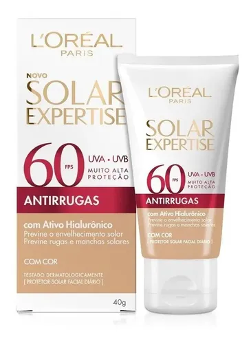 Protetor L'Oréal Solar Expertise Antirrugas FPS 60 com Cor