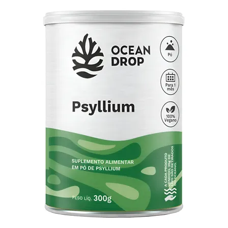 Psyllium Em Pó Ocean Drop: Fibra Solúvel Natural 300g