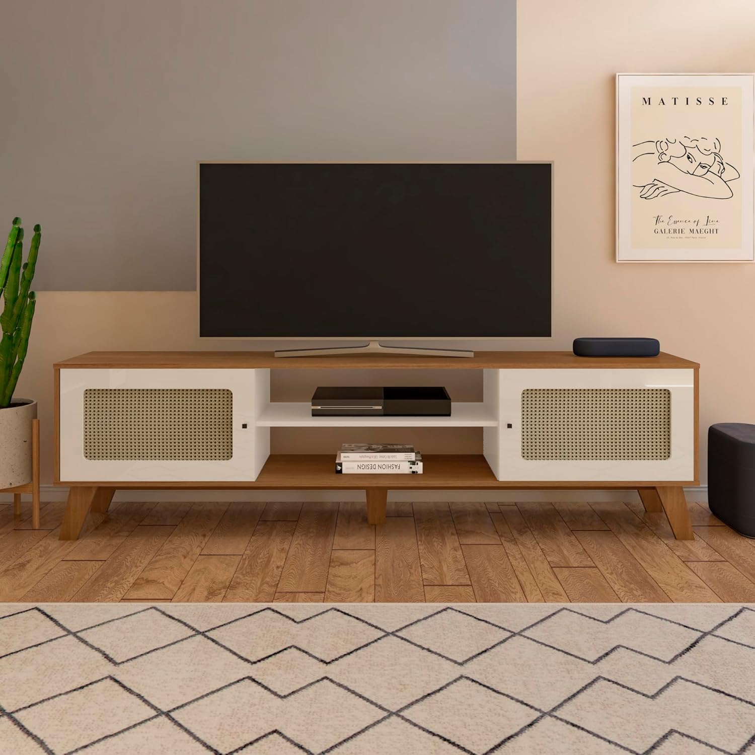 Rack para TV até 75 polegadas Charlotte Artely Cinamomo e Off White