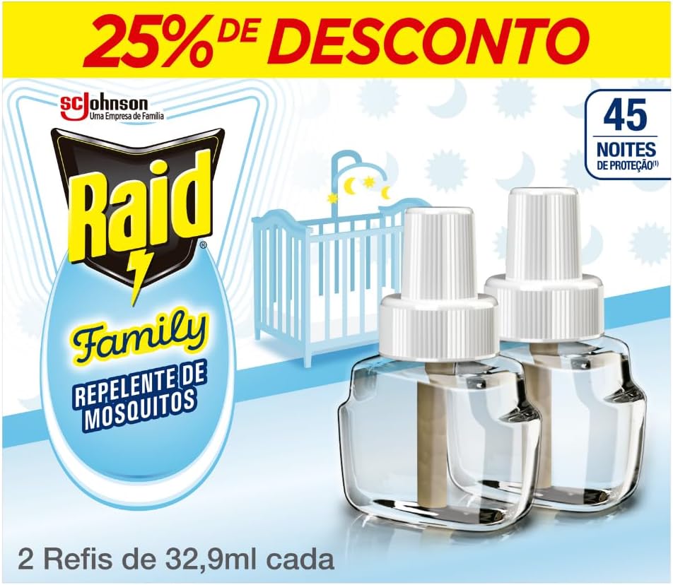 Raid Repelente Elétrico Líquido Family: Proteção Contínua com 2 Refis