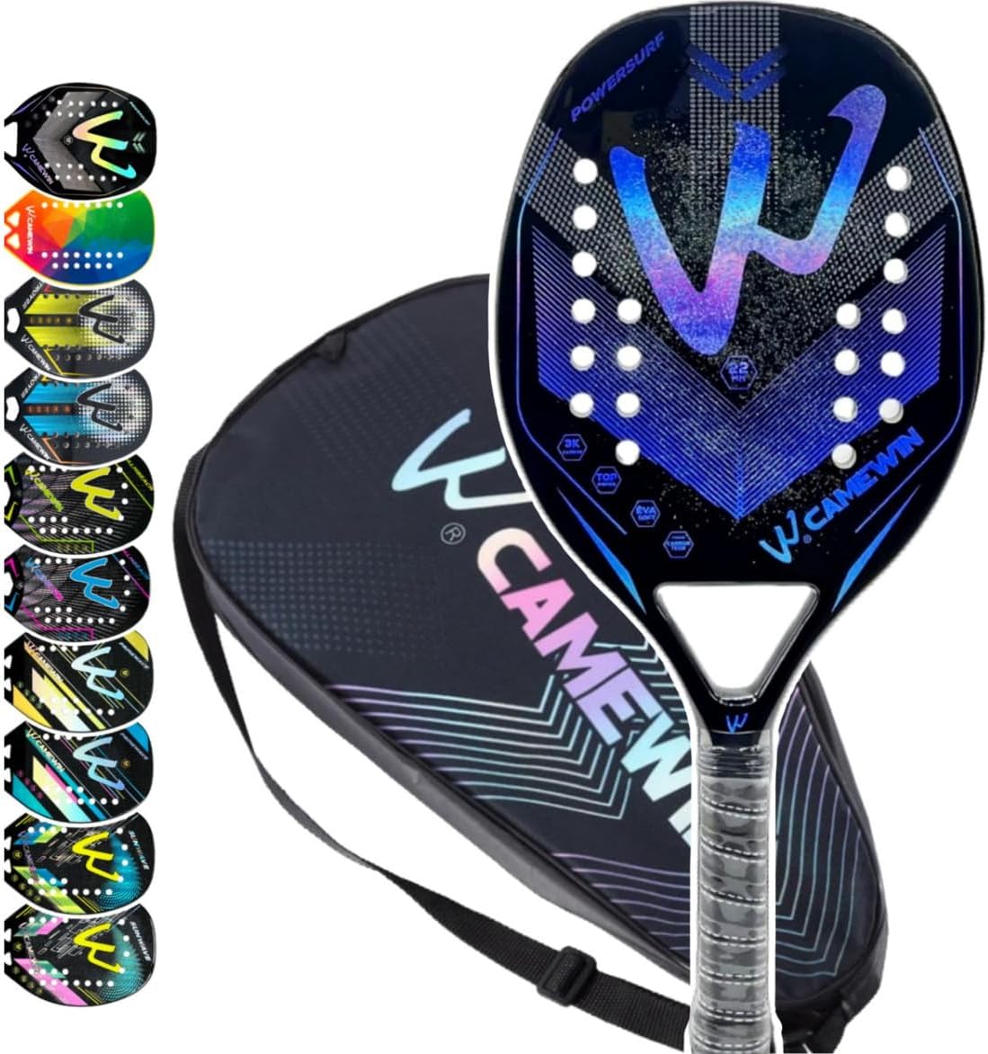 Review Raquete Beach Tennis Camewin Carbono 3K Powersurf Blue