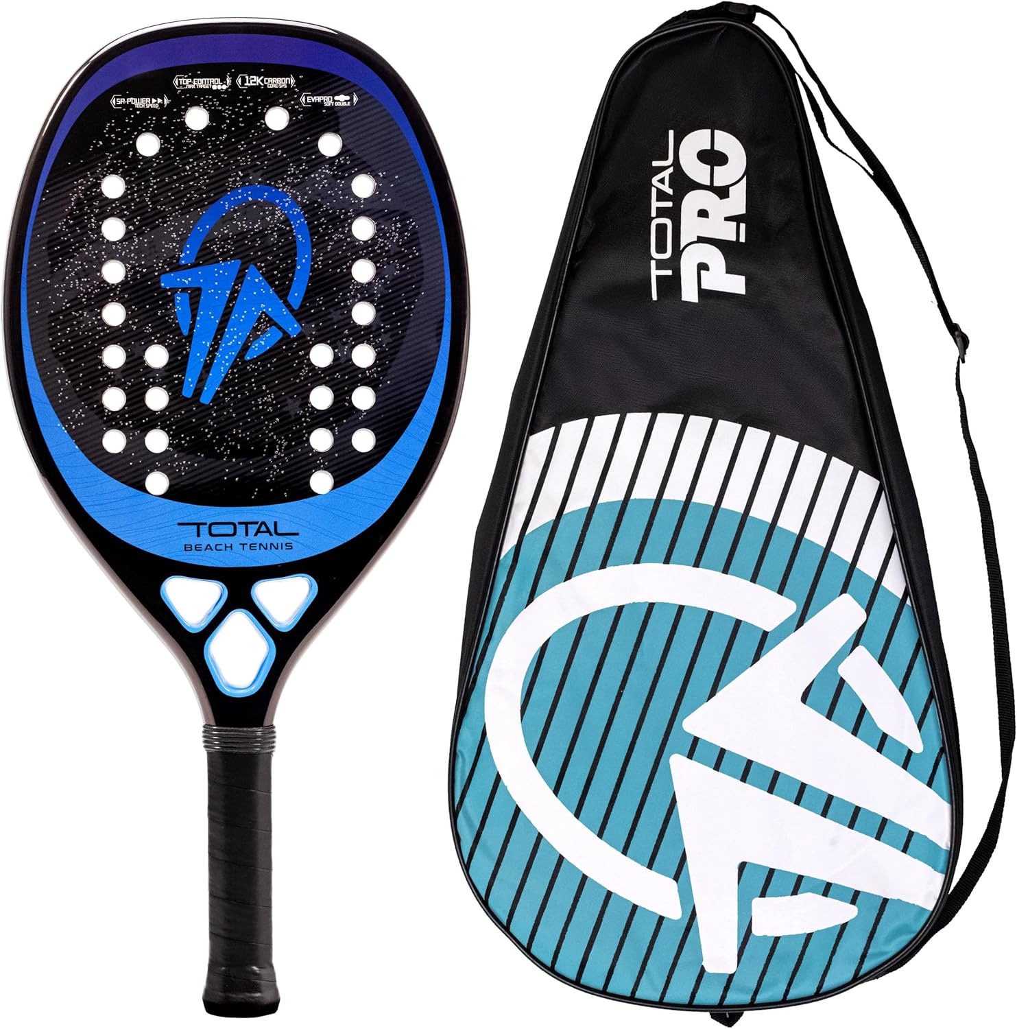 Raquete Beach Tennis Carbono 12k Total Pro + Capa