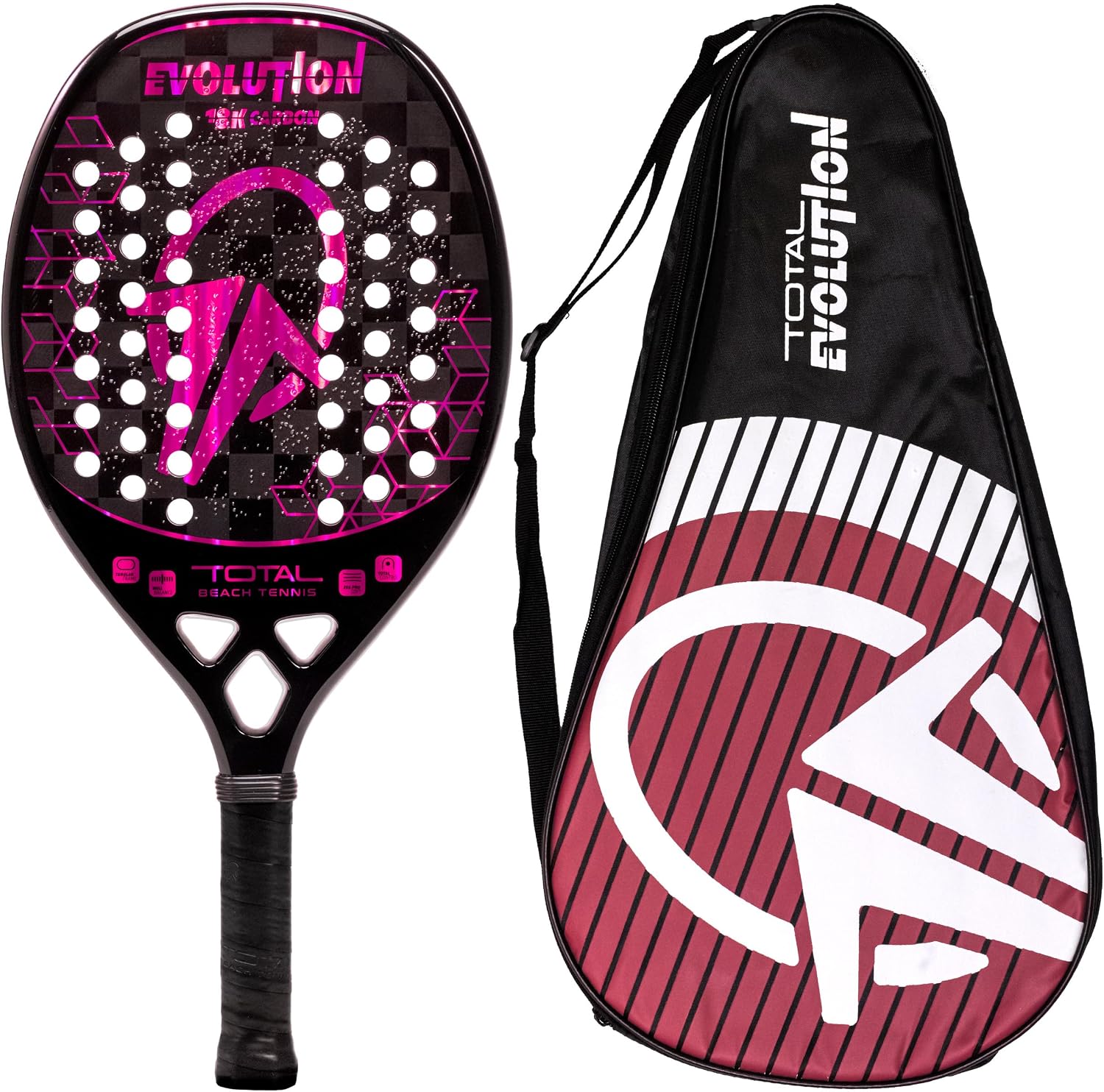 Raquete Beach Tennis Carbono 18k Total Evolution Violeta