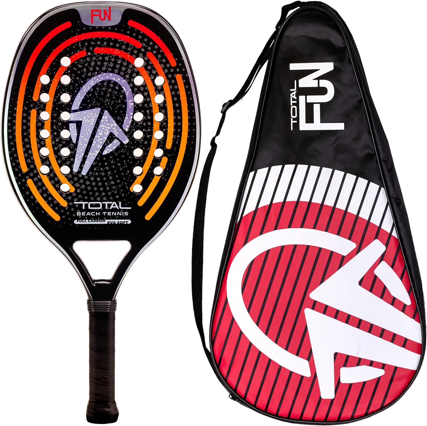 Raquete de Beach Tennis Carbono Total Fun + Capa