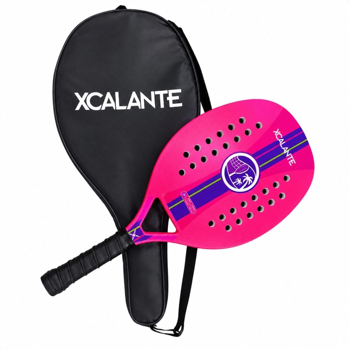 Raquete de Beach Tennis Profissional em Fibra de Carbono com Capa