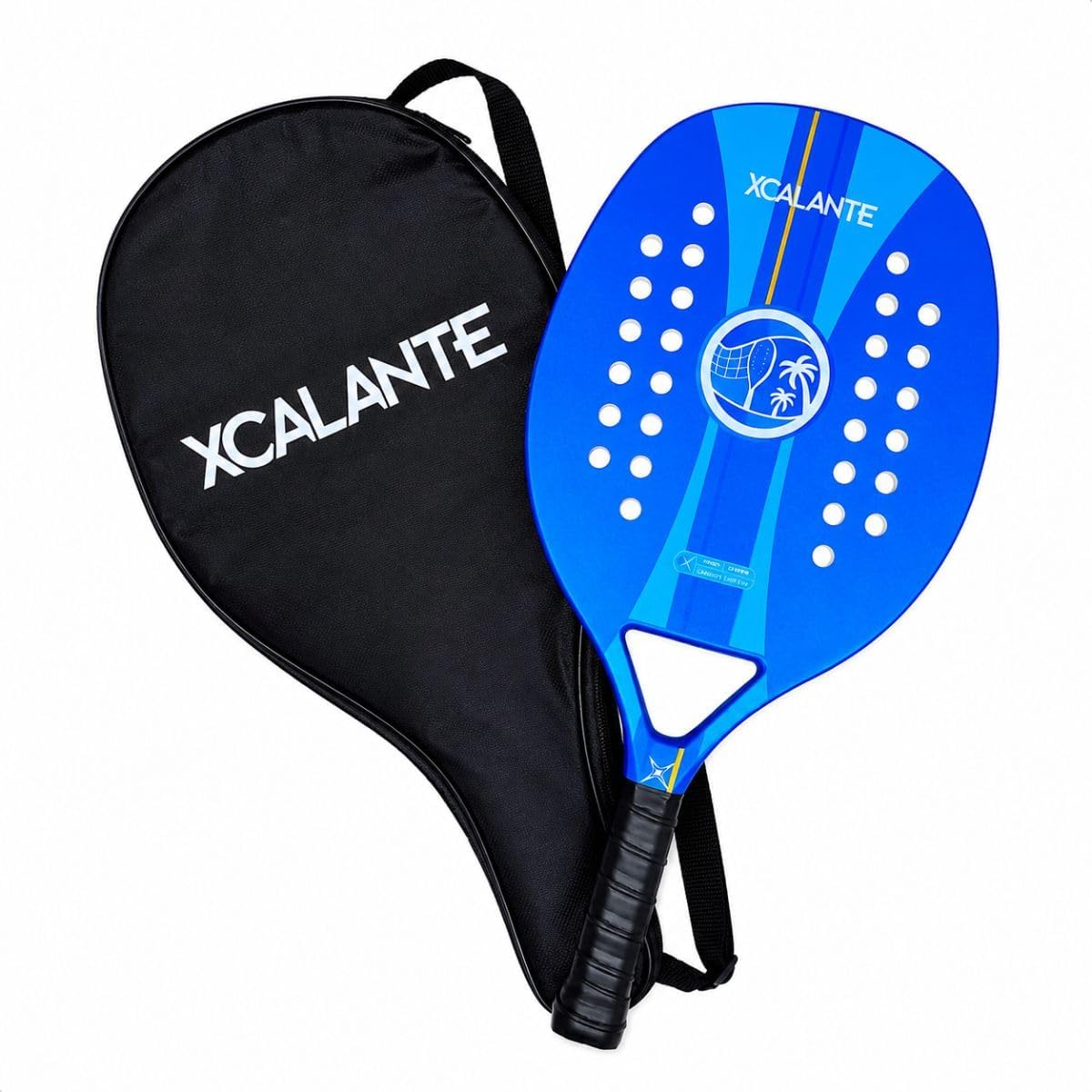 Raquete de Beach Tennis Profissional em Fibra de Carbono com Capa