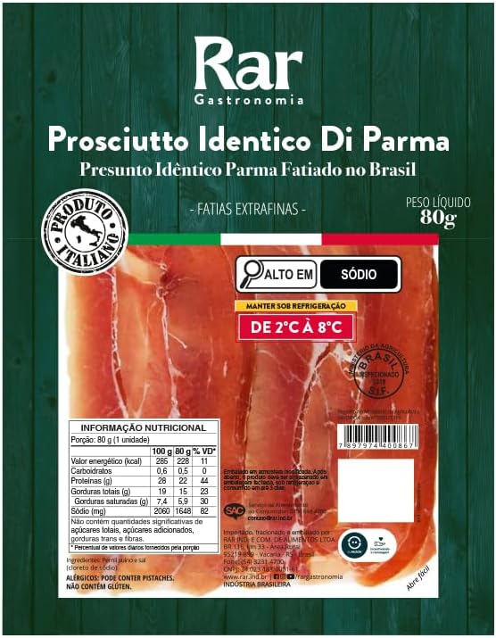 Análise: Presunto Parma Fatiado Interfolhado Rar Gastronomia 80g