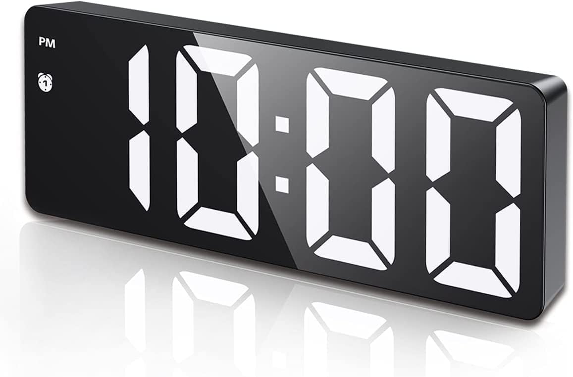 Relógio Despertador Digital LED com Controle de Voz e Temperatura