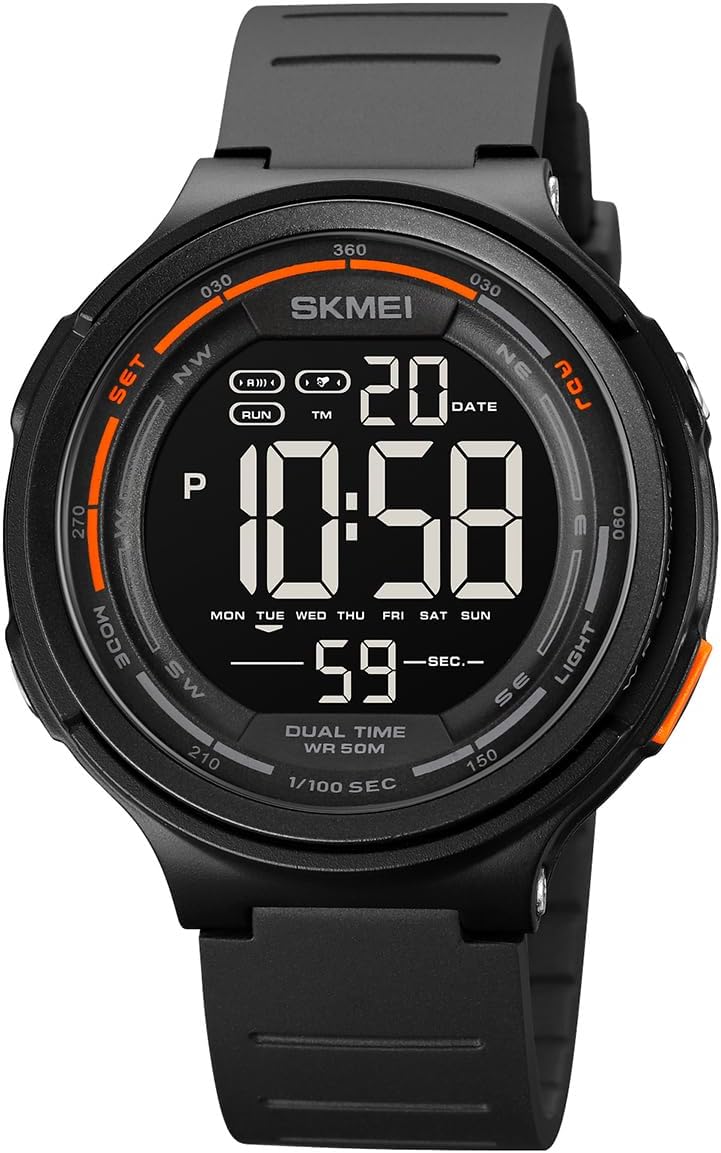 Relógio Digital Masculino Esportivo Resistente à Água 50M