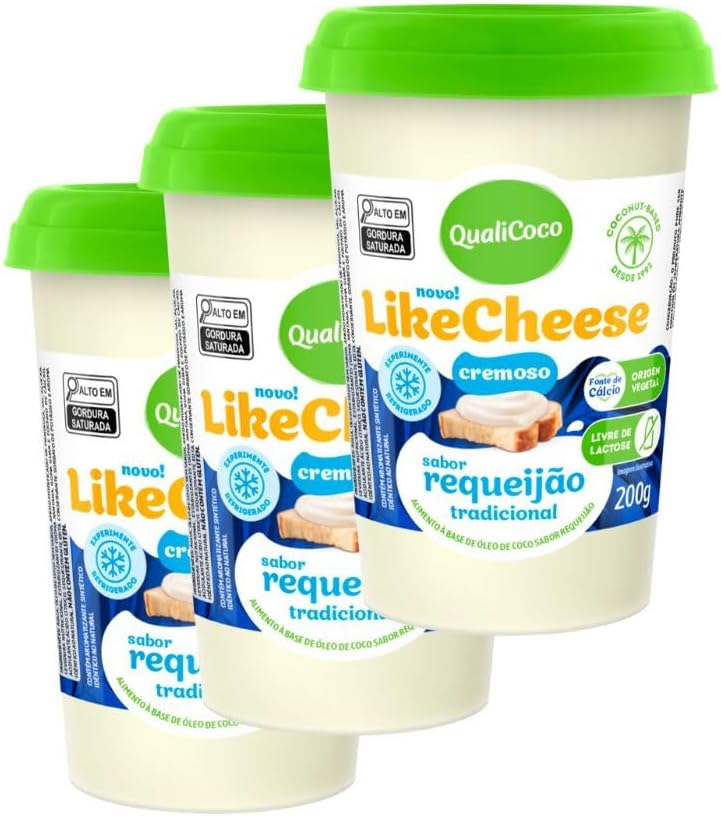 Requeijão Sem Lactose Vegano Likecheese Qualicoco 3x 200g