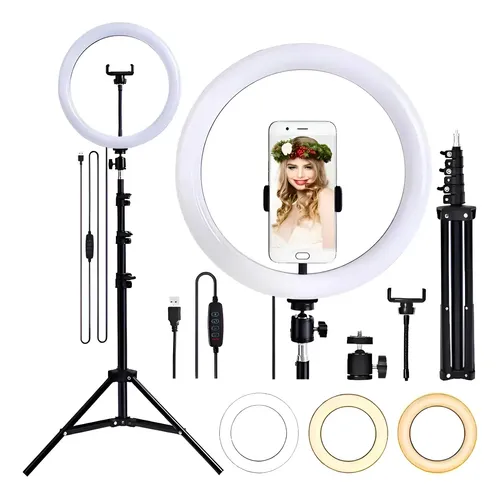 Ring Light LED Profissional com Tripé 2,10m 18W