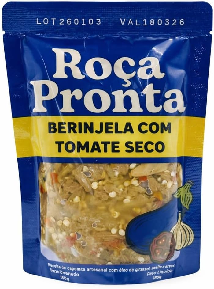 Roça Pronta Berinjela com Tomate Seco em Conserva 180g