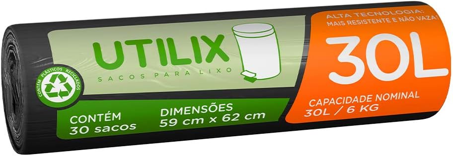 Saco para Lixo Utilix 30 Litros: Praticidade e Resistência para o Dia a Dia