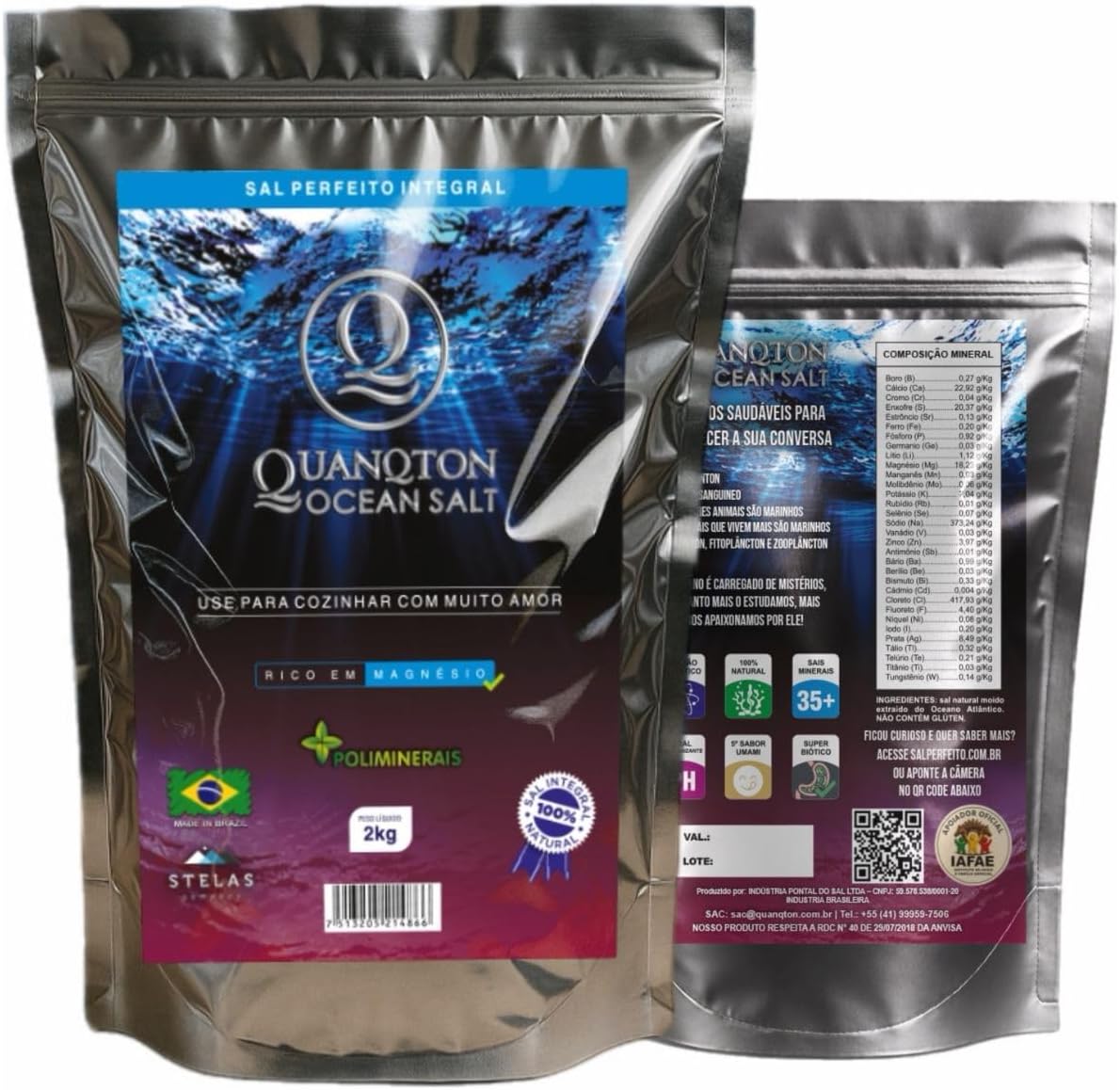 Sal Marinho Puro Integral 2kg Natural E Cheio De Minerais Quanqton
