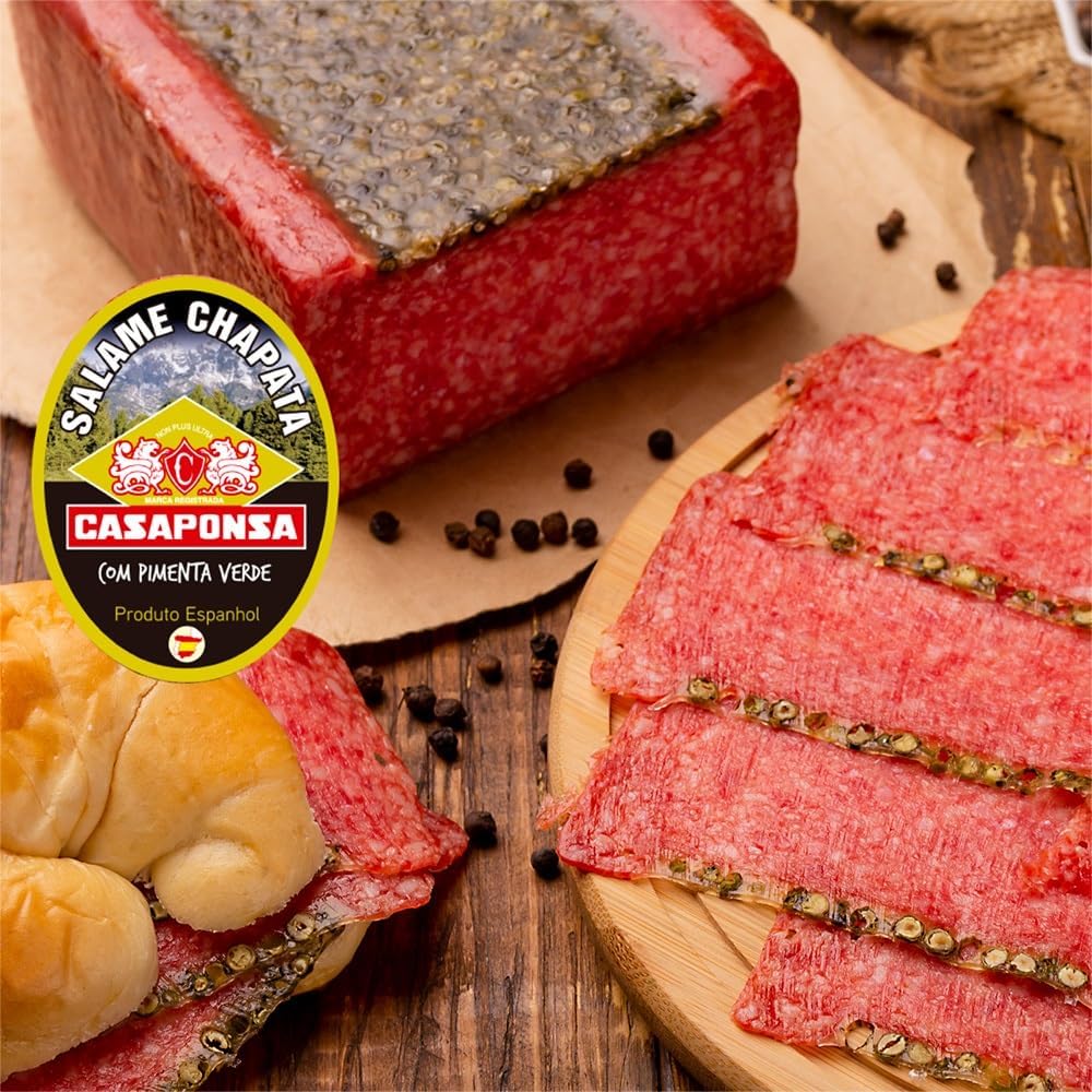 Salame Chapata Com Pimenta Verde Pedaço 1kg