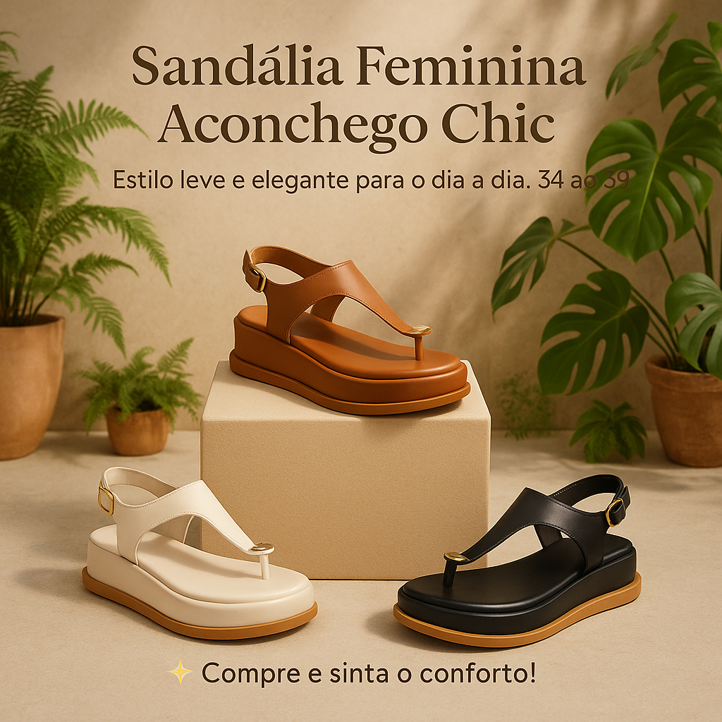 Sandália Feminina Birken Milena com Sola Alta e Fivela Ajustável