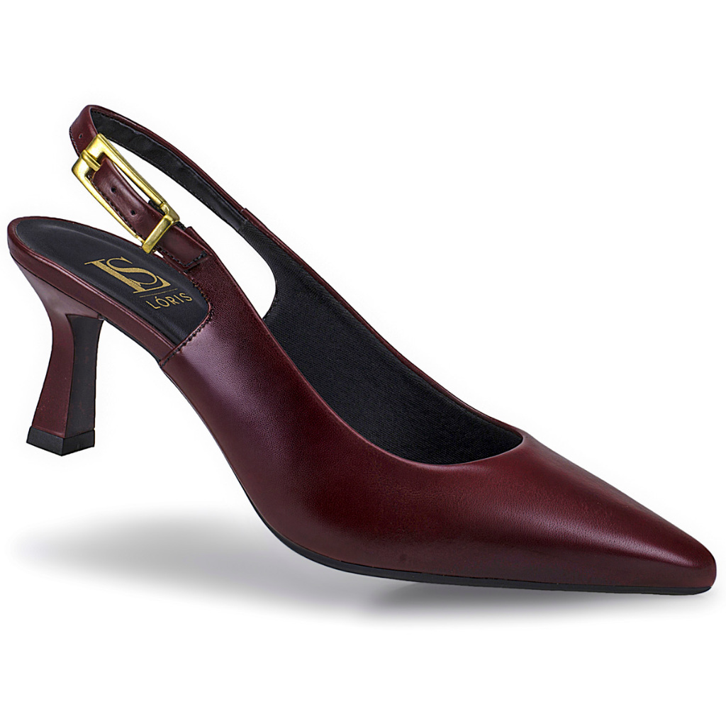 Scarpin Slingback Feminino Salto Médio Bico Fino Elegante 028