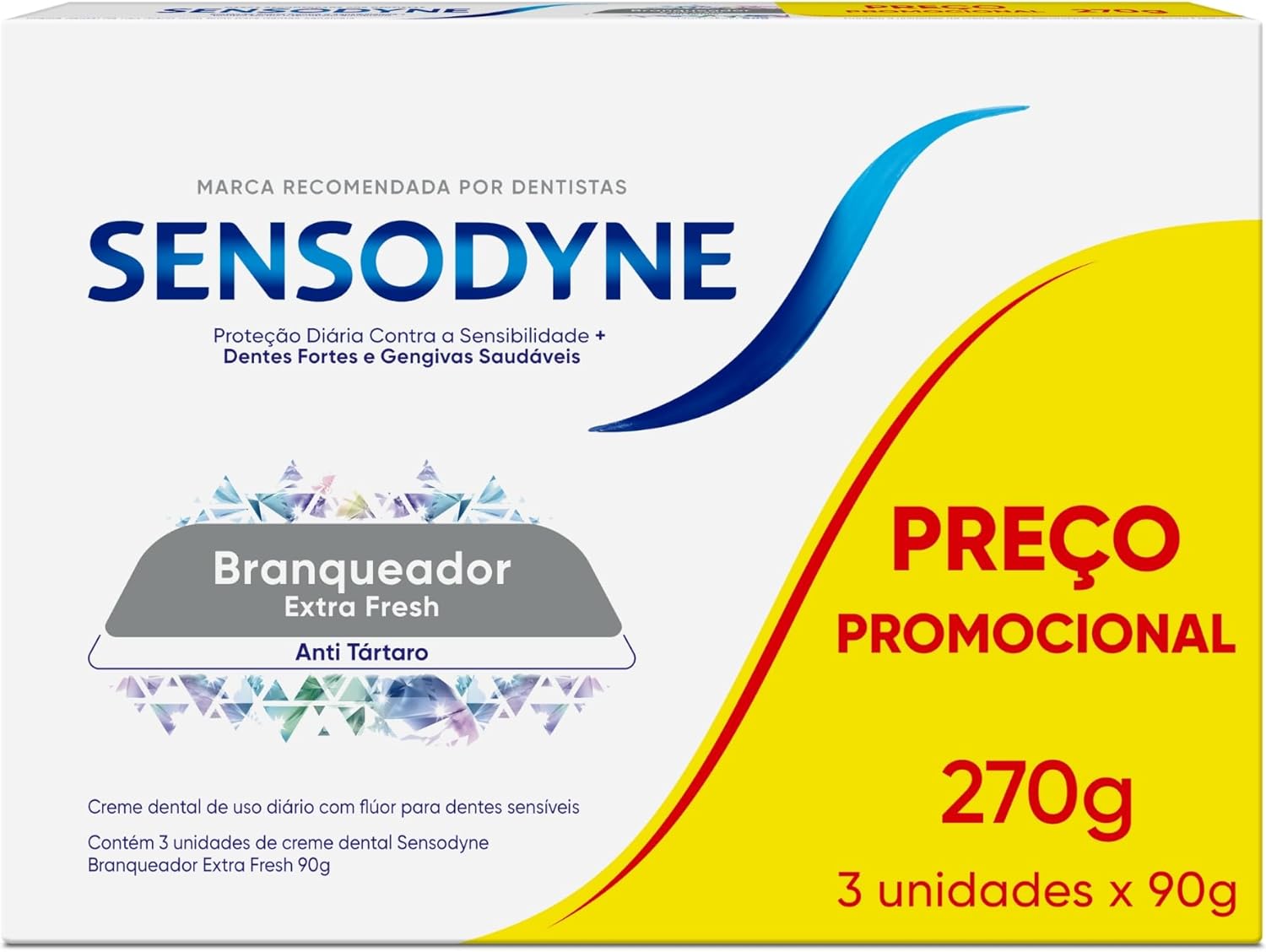 Sensodyne Creme Dental Branqueador Extra Fresh Leve 3 Pague 2