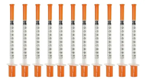 Seringa de Insulina 1ml Agulha Fixa 8x0,30 - Kit 10 Unidades