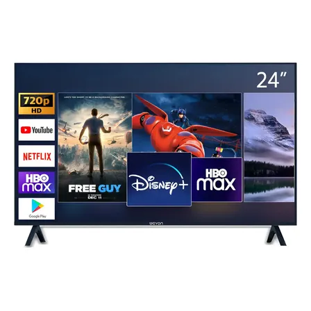 Smart TV 24" LED HD Weyon: Compacta com Android TV