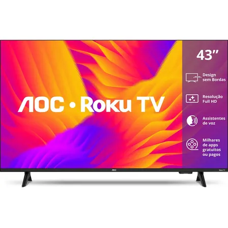 Smart TV 43 AOC Roku Full HD: O custo-benefício que lidera vendas