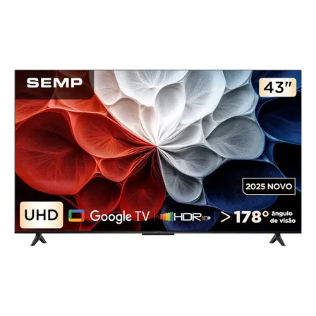 Smart TV Semp 43" 4K S62: Tela HVA e Google TV em Custo-Benefício
