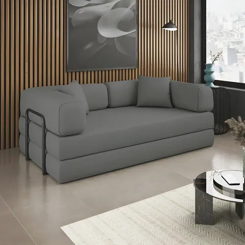 Sofá Cama Colchão Casal Compact Air Grafite Balaqui Decor