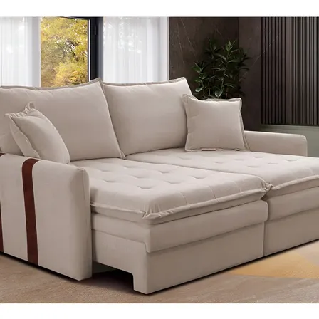 Sofá Retrátil 1,80m Soft Bonnie Boucle Cama Inbox