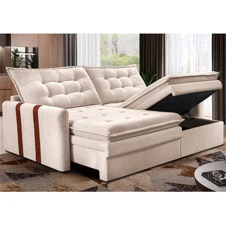 Sofá Retrátil 1,80m Soft Petit Boucle Cama Inbox