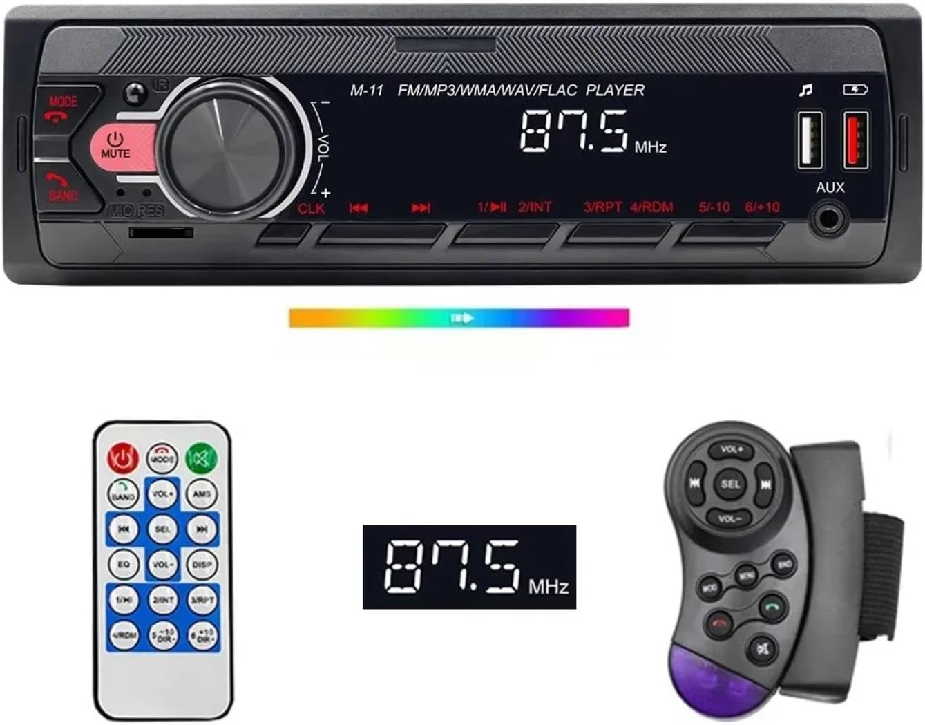 Som Automotivo FINYQBET 1 Din: Bluetooth e Dual USB