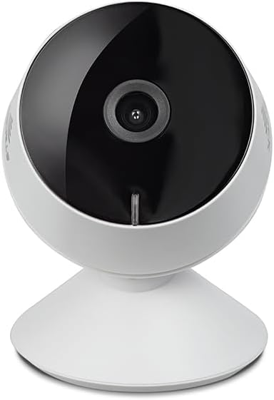 Câmera Inteligente Steck Wi-Fi Branca Câmera inteligente branca Steck Ambiente Conectado para monitoramento de segurança interna instalada sobre superfície plana