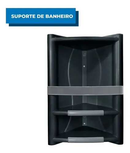 Suporte Cantoneira para Banheiro: Porta Shampoo e Sabonete Preto