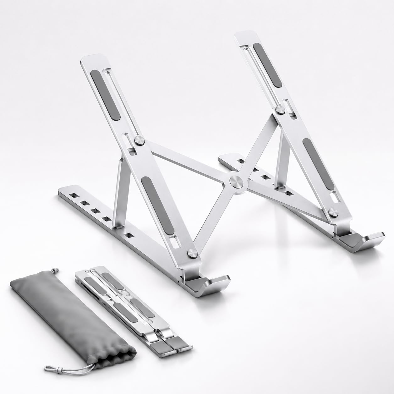 Suporte para Notebook e MacBook em Alumínio Dobrável e Ergonômico
