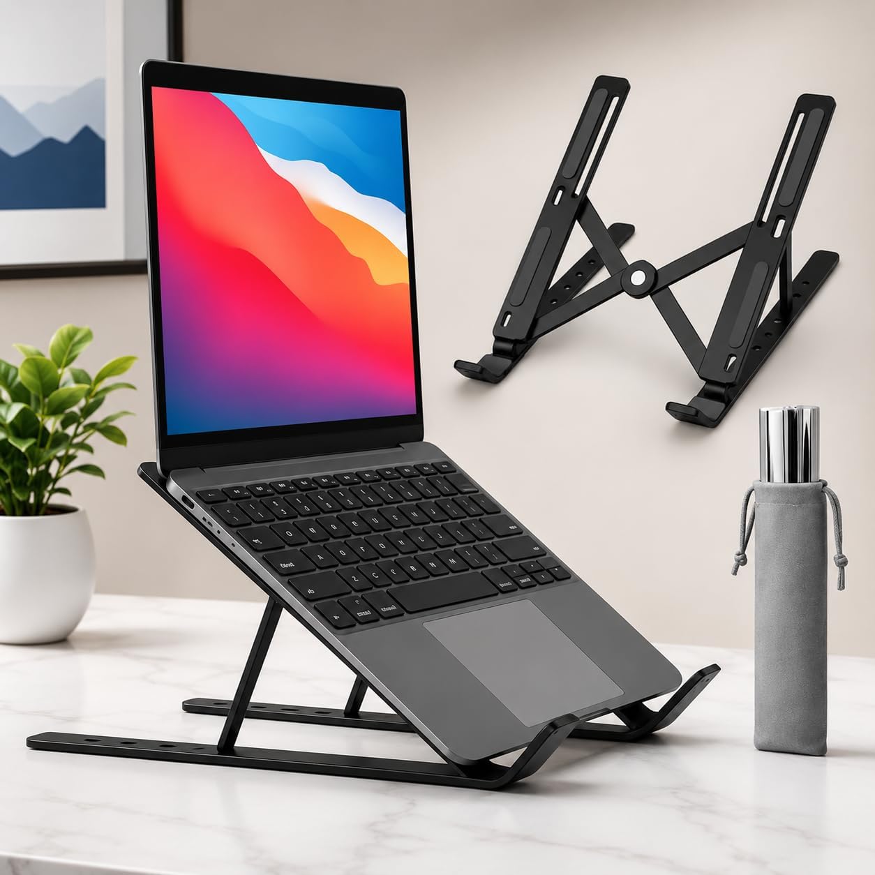 Suporte Portátil para Notebook Dobrável em Alumínio