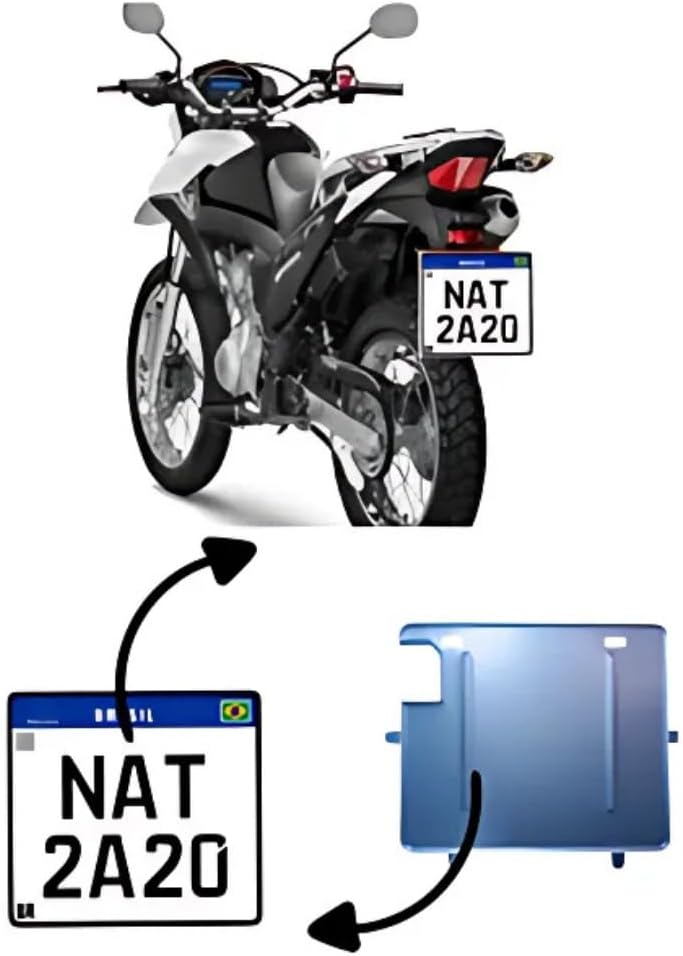 Suporte Protetor de Placa para Moto Padrão Mercosul em Metal