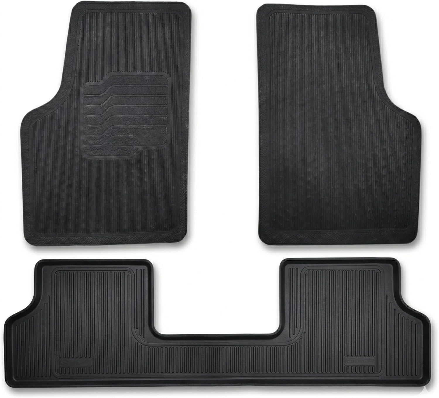 Tapete Borracha Automotivo Universal Para Carro Com Traseira Inteiriça - Jogo com 3 Peças
