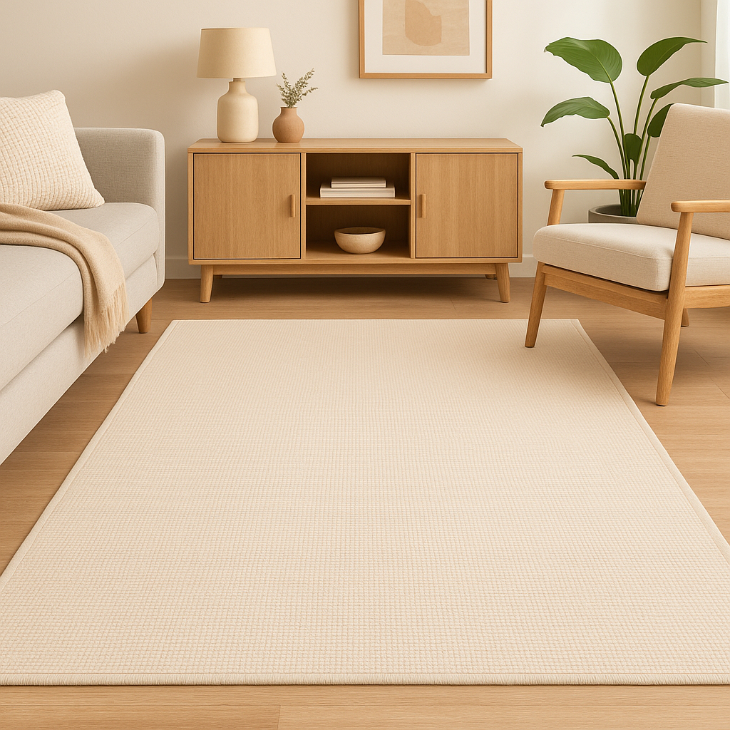 Tapete Geométrico Jacquard para Sala com Base Antiderrapante
