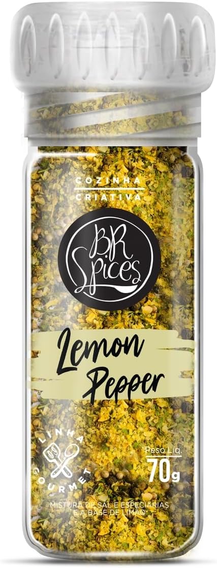 Tempero Lemon Pepper com Moedor 70g BR Spices