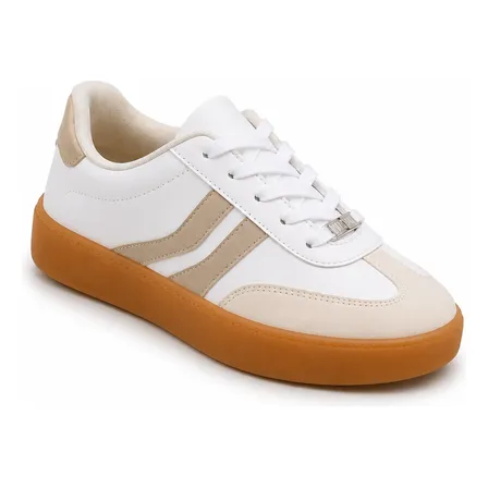 Tênis Feminino Vizzano Samba Casual Branco Geométrico
