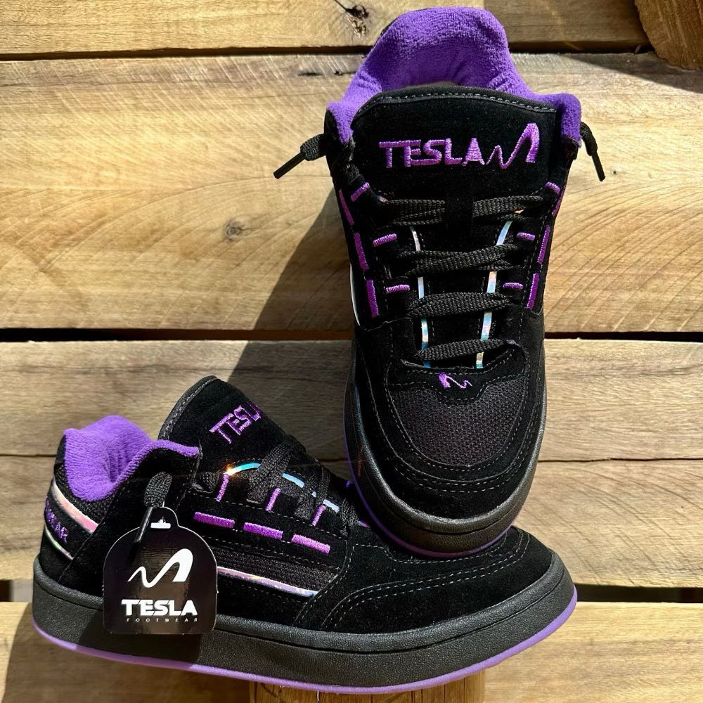 Tênis Tesla Coil All Black e Preto Roxo Masculino e Feminino