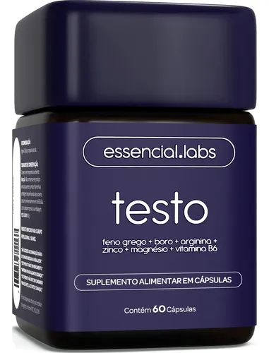 TESTO ESSENCIAL - Fórmula Exclusiva com Feno Grego + Boro + Arginina + ZMA + Vitamina B6