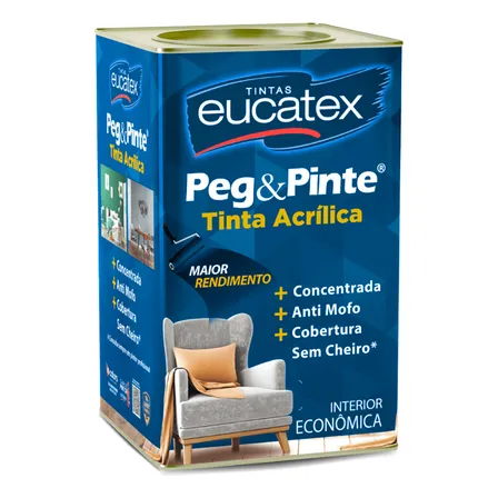 Tinta Eucatex Peg & Pinte Antimofo Sem Cheiro Fosco 18L