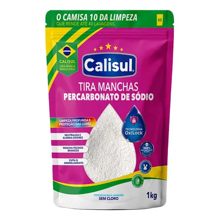 Tira Manchas Percarbonato Calisul para Roupas Brancas e Coloridas - 1kg