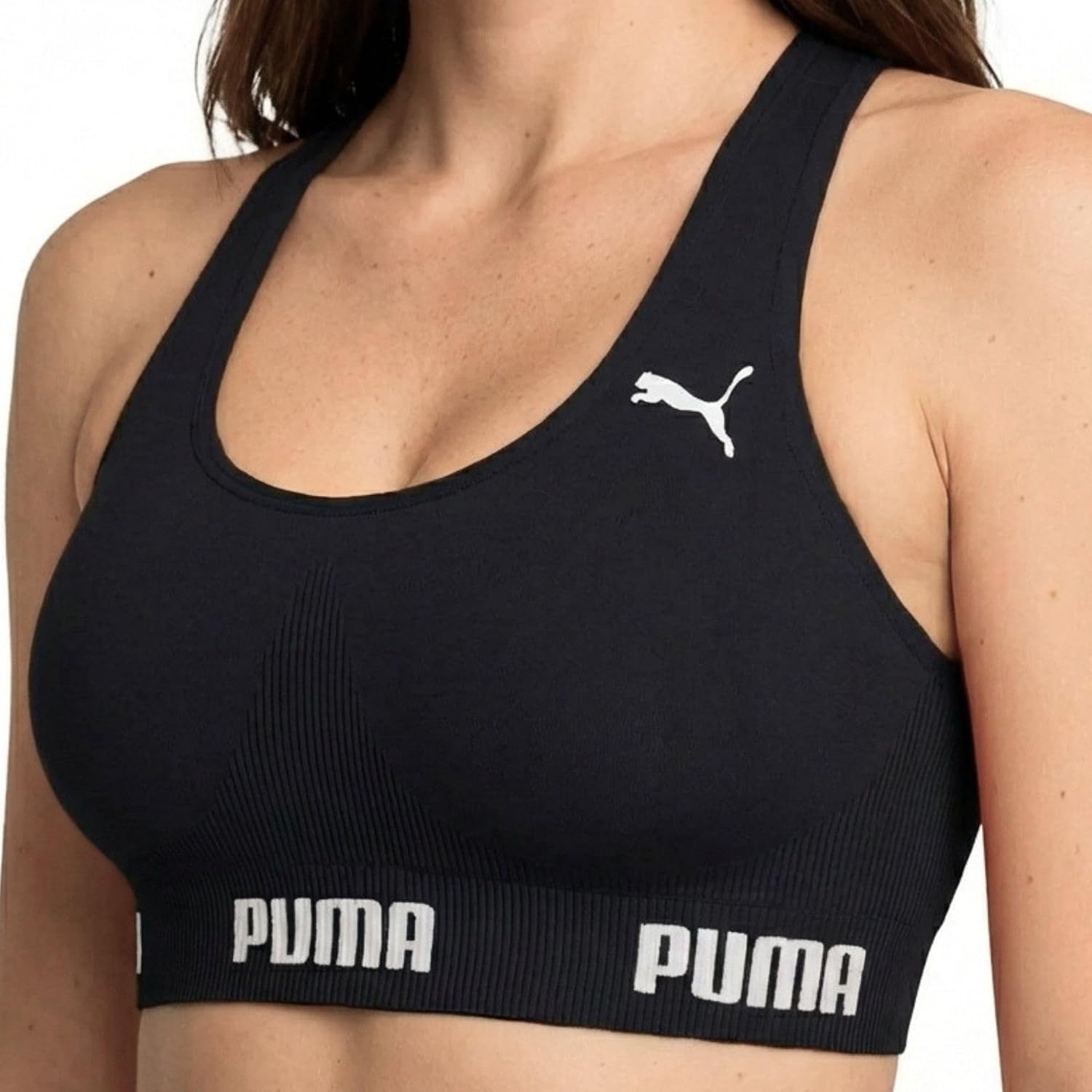 Top Puma Feminino Esportivo Poliamida Nadador Sem Bojo