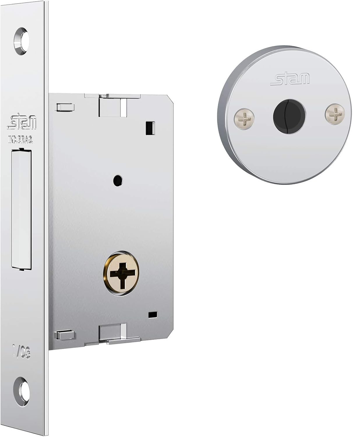 Trava Quadrupla Média Stam 1001 Inox com Chave Tetra