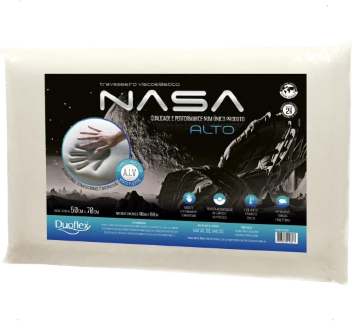 Travesseiro Duoflex Nasa-X Alto: Conforto da Espuma Viscoelástica