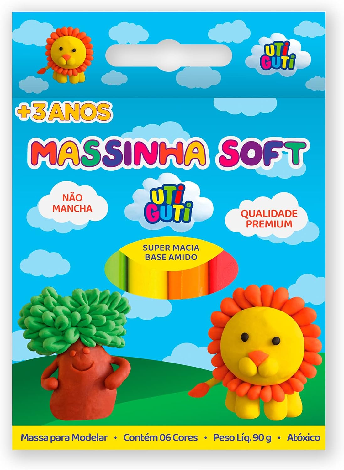 UTIGUTI Massinha Soft: Conjunto com 6 Cores para Criatividade Infantil