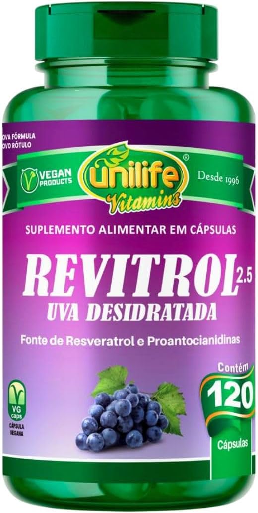 Uva Desidratada Revitrol Vegano 120 Cápsulas 500mg